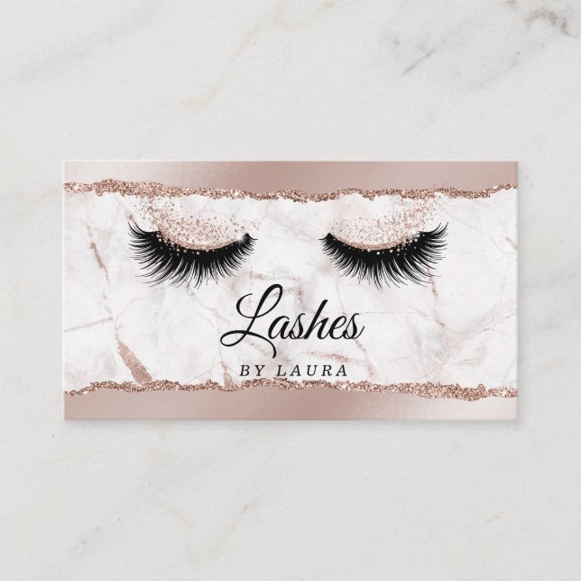 Long Lash Extension Makeup Artist Torn Papier Visitenkarte (Vorderseite)