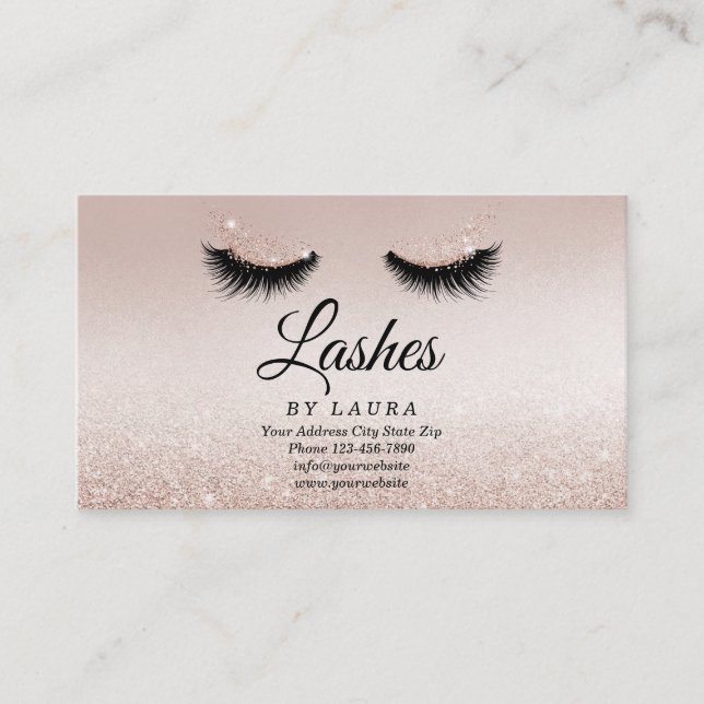 Long Lash Extension Makeust Artist Business Card V Visitenkarte (Vorderseite)