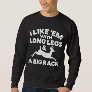 Long Legs Big Rack Deer Vintag Elch Buck Jagd H Sweatshirt