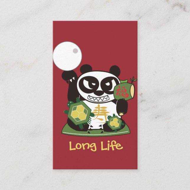 Long Life Gott Panda Lucky Charm Visitenkarte (Vorderseite)