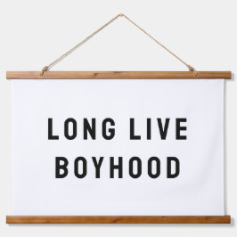 Long Live Boyhood Boy's Room Kinderzimmer Wandteppich Mit Holzrahmen