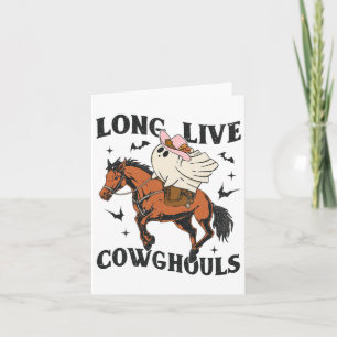 Long Live Cowghouls Niedlich Ghost Cowgirl Hallowe Karte