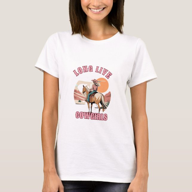 Long Live Cowgirls - Retro Cowgirl T-Shirt (Vorderseite)