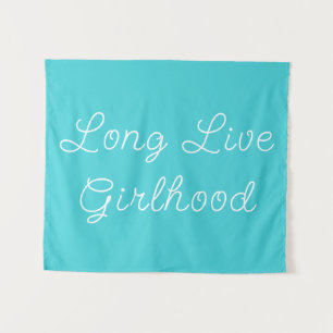 Long Live Girlhood Playroom Blue Kinderzimmer Wall Wandteppich