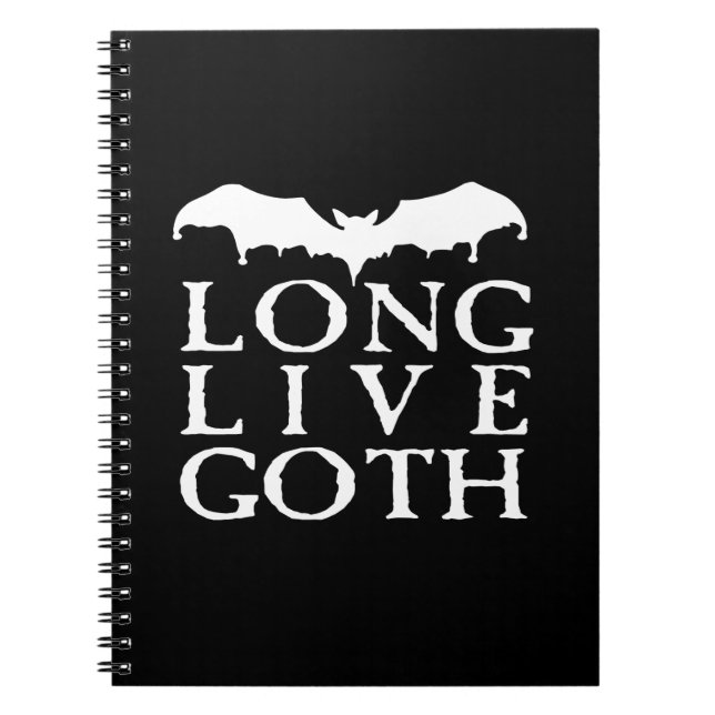 Long Live Goth Vampire Bat Notizblock (Vorderseite)