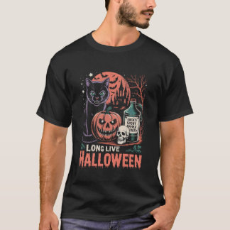 Long Live Halloween Funny Pumpkin Halloween Black  T-Shirt