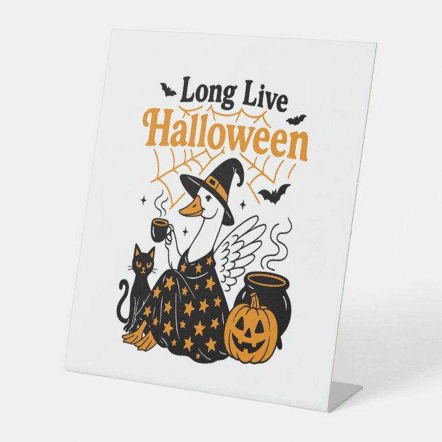 Long Live Halloween Goose Witch Sockelschild (Vorderseite)