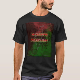 Long Live Palestina Karte mit Flaggenfarben T-Shirt