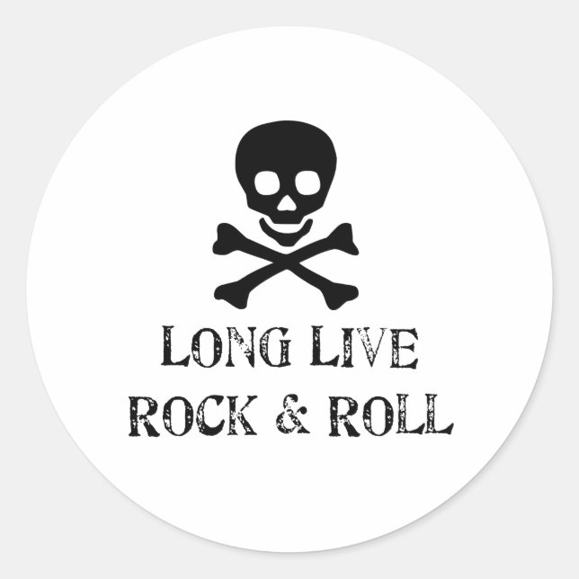 Long Live Rock & Roll Runder Aufkleber (Vorderseite)