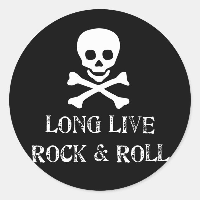 Long Live Rock & Roll Runder Aufkleber (Vorderseite)