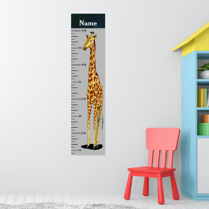 Long Neck Giraffe Growth Chart addieren Kindername Poster