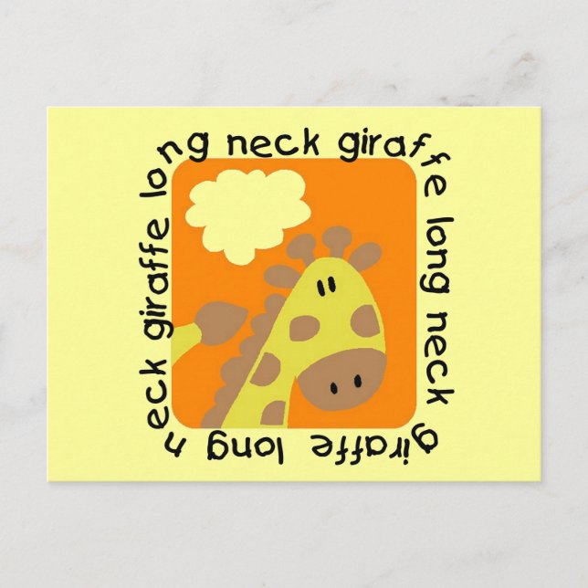 Long Neck Giraffe Tshirts und Geschenke Postkarte (Vorderseite)