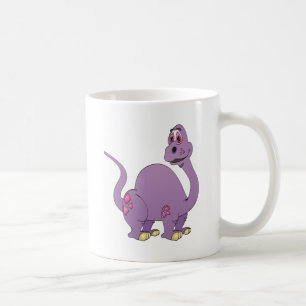 Long Neck Lila Dinosaur Cartoon Tasse