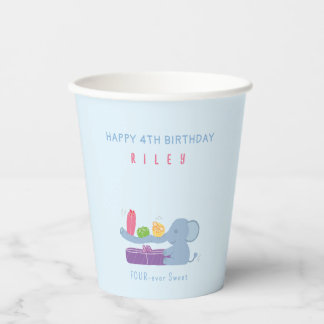 Long-Nosed Elephant & Gifts Birthday Paper Cups Pappbecher