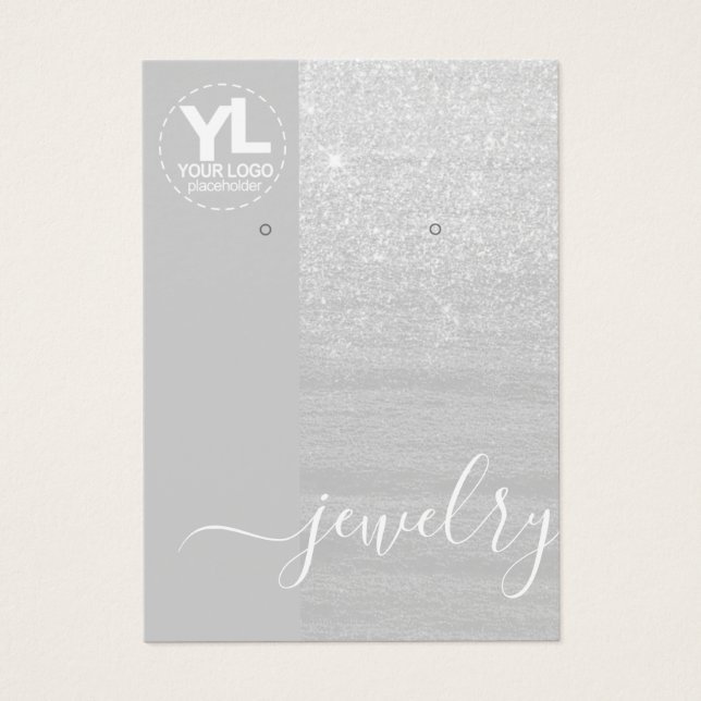 Long Orings Display Glamour Silver Glitzer Glam (Vorderseite)