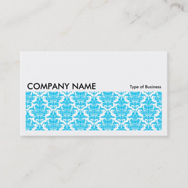 Long Picture 0122 - Sky Blue Damask Muster Visitenkarte (Vorderseite)