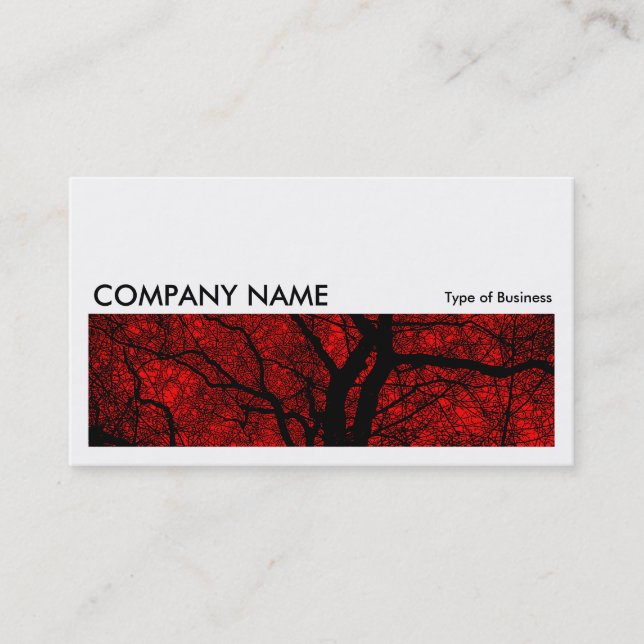 Long Picture 068 - High Contrast Tree - Red Visitenkarte (Vorderseite)