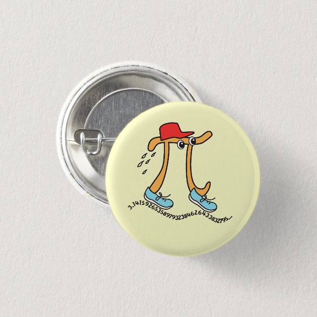 Long Running Pi - Funny Pi Typ Button (Vorne & Hinten)