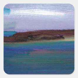 Long Sands Sea View Quadratischer Aufkleber