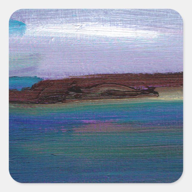 Long Sands Sea View Quadratischer Aufkleber (Vorderseite)