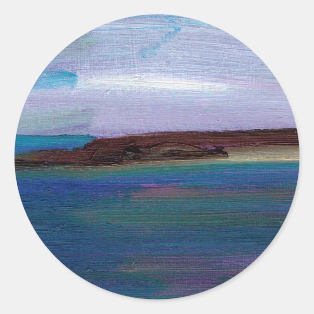Long Sands Sea View Runder Aufkleber (Vorderseite)
