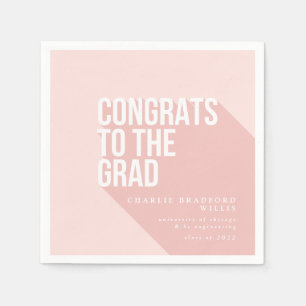 LONG SHADOW CONGRATS TO THE GRAD blush Serviette