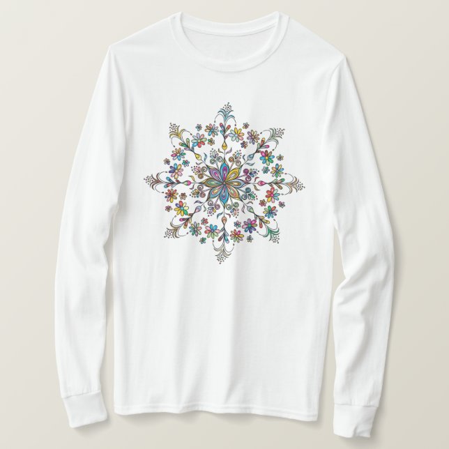 Long sleeve color mandala T-Shirt (Design vorne)