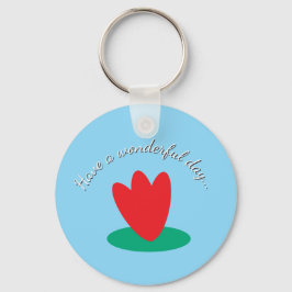 long sleeve T-Shirt with flower on a pond Schlüsselanhänger