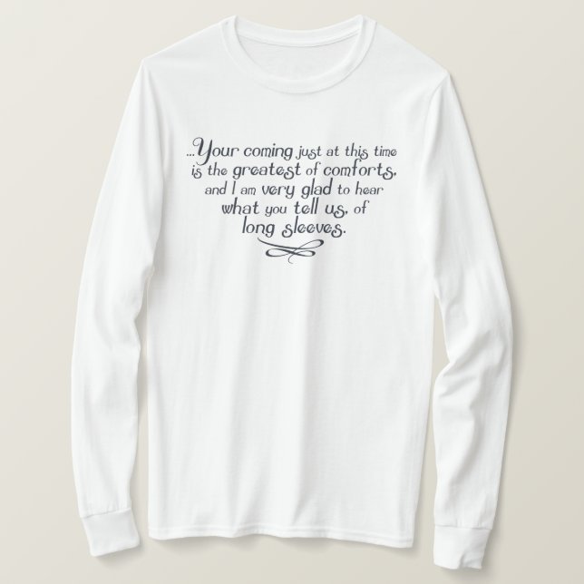 Long Sleeves Frau Bennet Zitat T-Shirt (Design vorne)