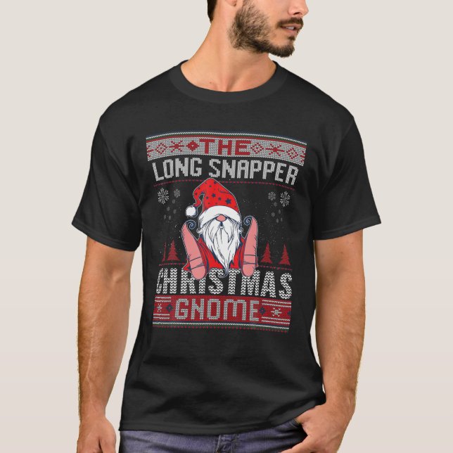 Long Snapper Christmas Gnome Matching Family T-Shirt (Vorderseite)
