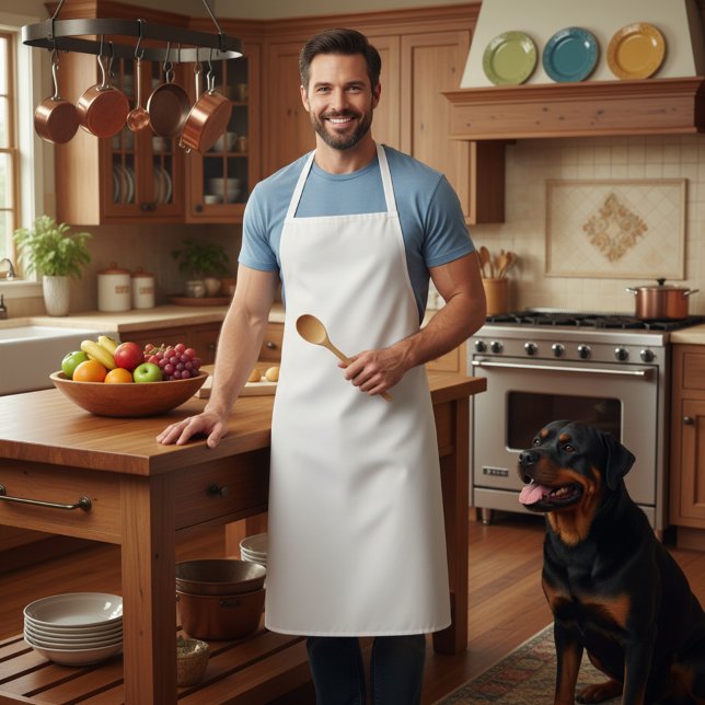 Long Solid White Kitchen Schürze (Solid white apron! | Classic clean look!)