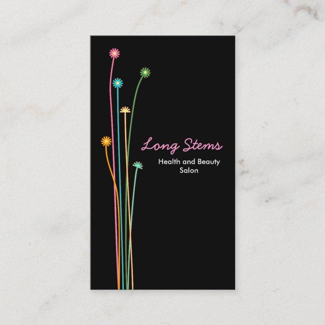 Long Stems - Black Visitenkarte (Vorderseite)