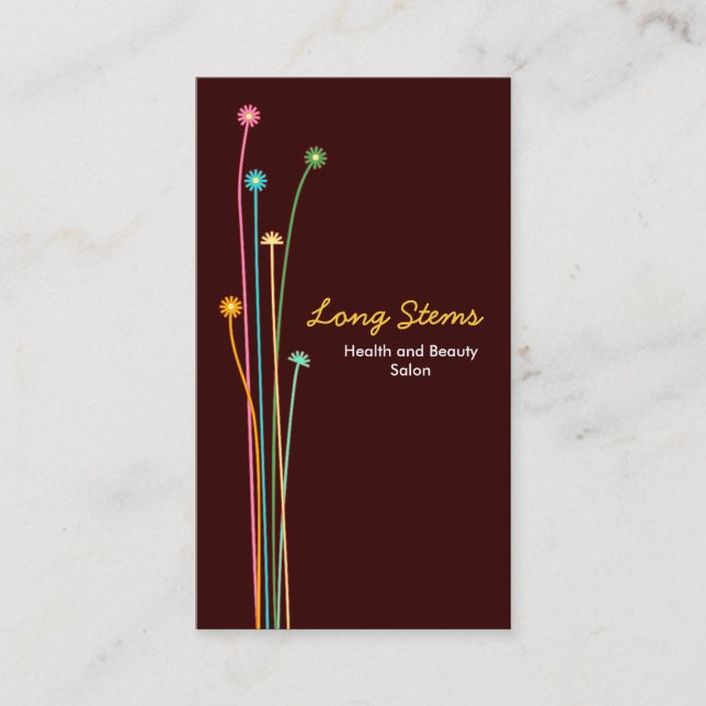 Long Stems - Dunkelbraun Visitenkarte (Vorderseite)