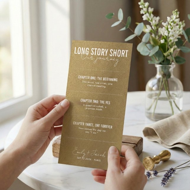Long Story Short Modern Script Timeline Wedding Save The Date (Von Creator hochgeladen)