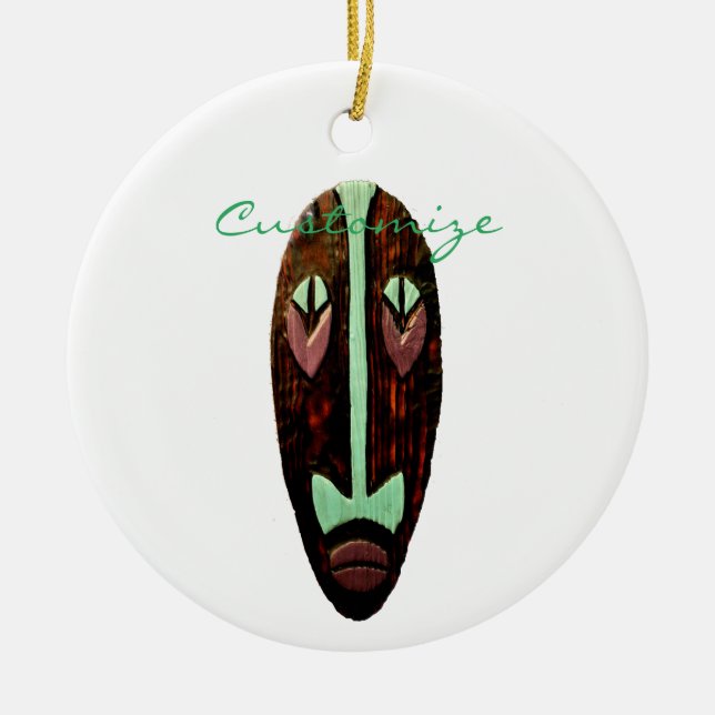 Long Tiki Mask Thunder_Cove Keramik Ornament (Vorne)