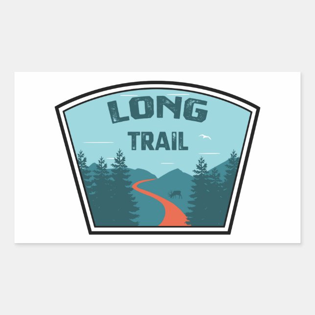 Long Trail Vermont Rechteckiger Aufkleber (Vorderseite)