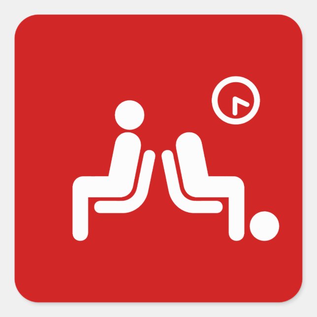 Long Wait Sign Quadratischer Aufkleber (Vorderseite)