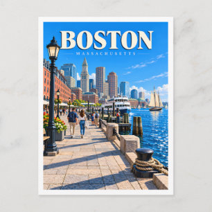 Long Wharf Harborwalk Boston Massachusetts Postkarte