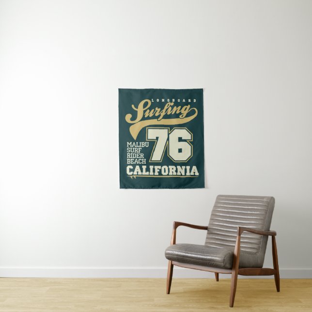 Longboard, das | Kalifornien 76 surft Wandteppich (Beispiel)