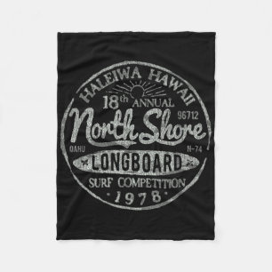 Longboard North Shore Surf Vintage Hawaii Strand Fleecedecke
