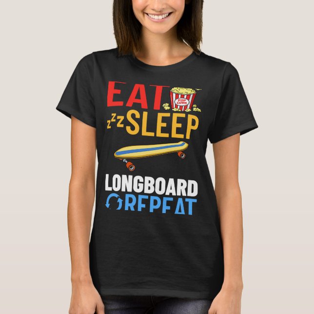 Longboard Skateboard Board Wheels Longboarder Begi T-Shirt (Vorderseite)
