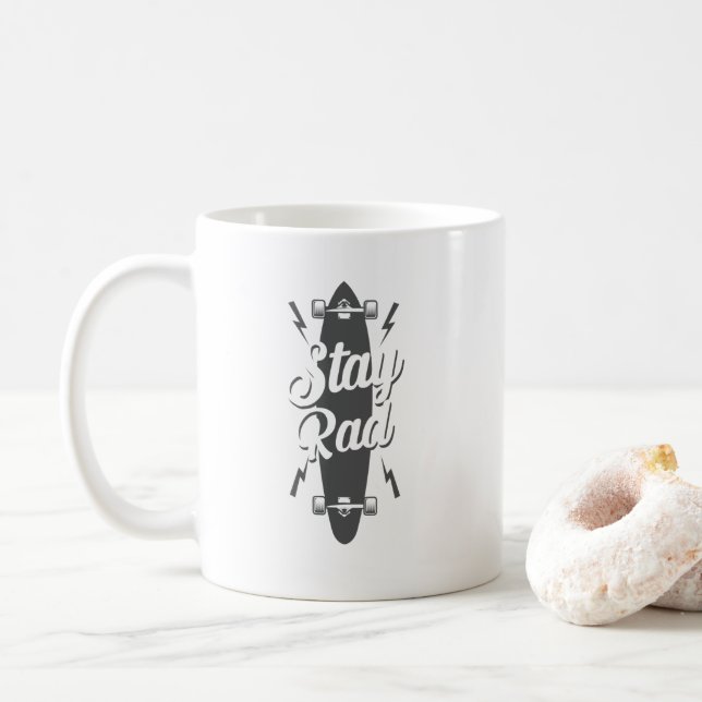 Longboard Stay Rad Kaffeetasse (Mit Donut)