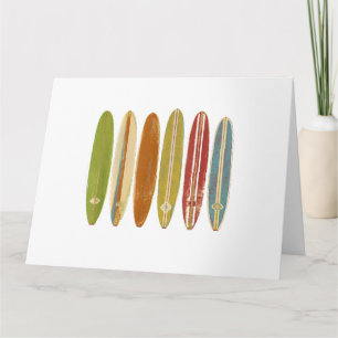 Longboard Surfboards im Vintage Retro Stil Surfen Karte