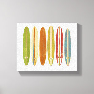 Longboard Surfboards im Vintage Retro Stil Surfen Leinwanddruck