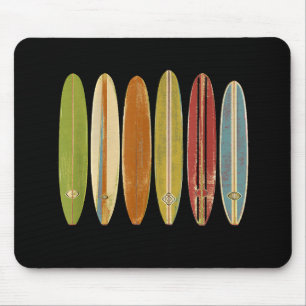 Longboard Surfboards im Vintage-Retro-Stil Surfen Mousepad