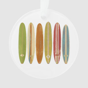 Longboard-Surfboards im vintage Retro-Stil Surfen Ornament