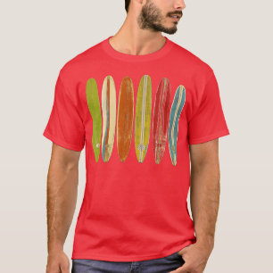 Longboard-Surfboards im Vintage-Retro-Stil Surfen  T-Shirt