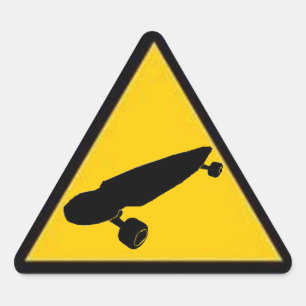 Longboard Überfahrt Dreieckiger Aufkleber