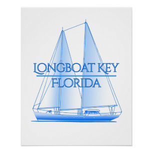 Longboat Key Coastal Nautical Segelsegler Poster