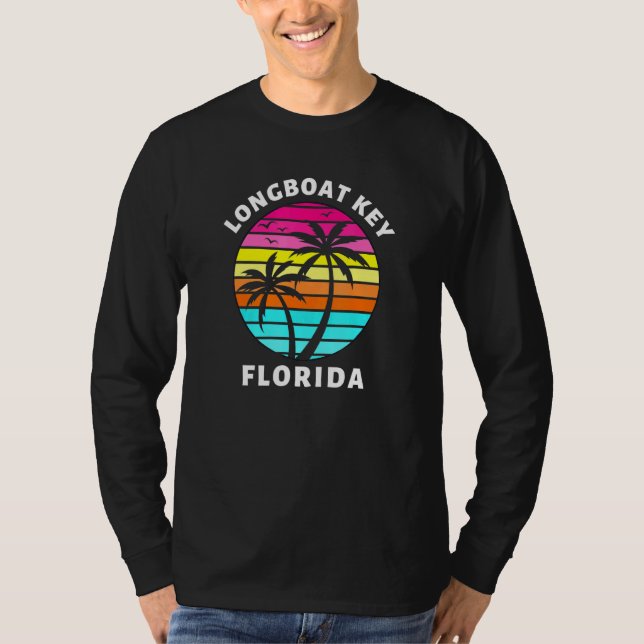 Longboat Key Florida Sonnenuntergang Palmen Famili T-Shirt (Vorderseite)